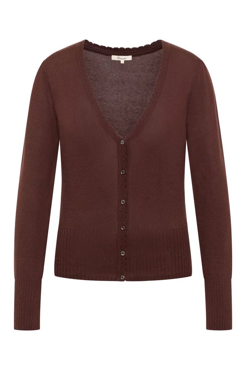 Tranquillo Cardigan Linaa aus Biobaumwolle - shaved chocolate / M – Produktbild 1 von 3