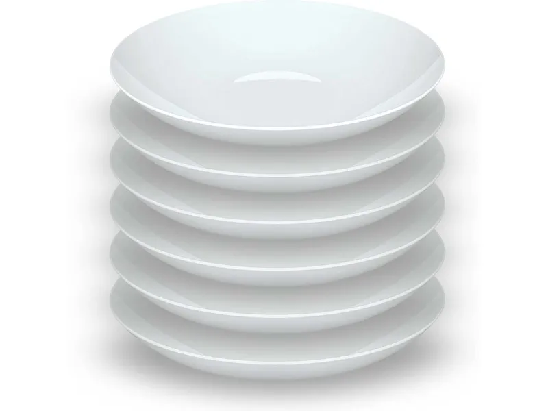 Mäser Mäser Suppentellerset 6-tlg. "Saturno Coupe" Porzellan, Weiß, – Produktbild 1 von 1