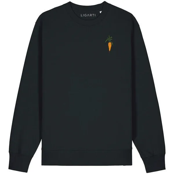 LIGARTI Bestickter Pullover – Karotte – LIGARTI Tiermanufaktur, Schwarz, – Produktbild 1 von 2