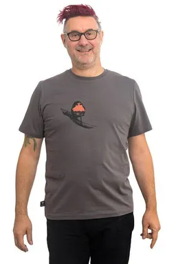 Hirschkind Hirschkind Fair-Trade-Männershirt "Rotkehlchen" - Made in Kenia - dunkelgrau – Produktbild 1 von 1