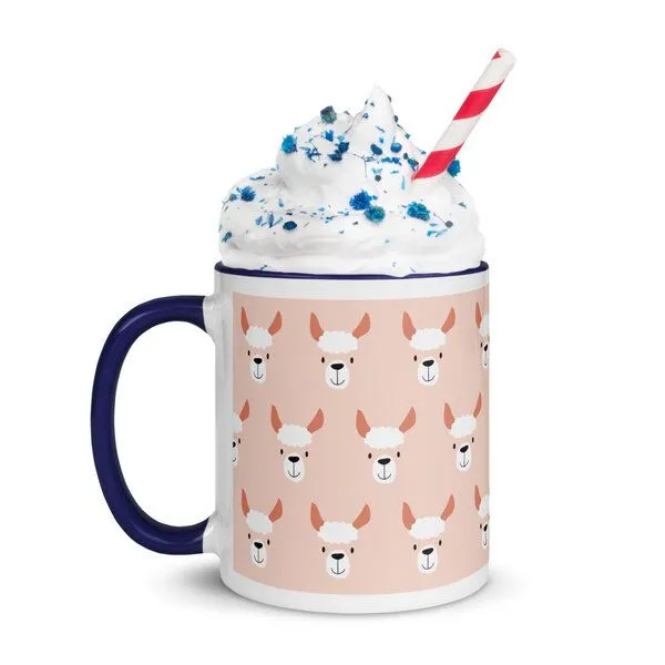 PepMelon PepMelon Lama Tasse mit Farbe innen, Be Llamazing, lustige Lama Weihnachtstasse, Dark blue, – Produktbild 4 von 4