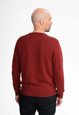 MELA MELA Herren vegan Feinstrickpullover Himal Chai Rot – Produktbild 1 von 1