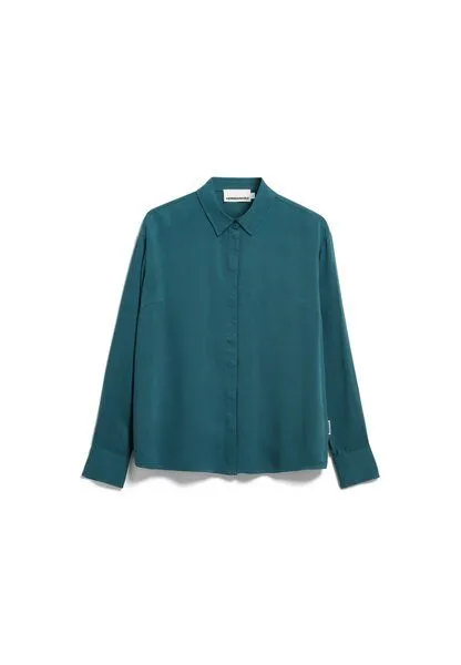 ARMEDANGELS ARMEDANGELS LARISAANA Damen Bluse aus LENZING ECOVERO Viskose, Petrol velvet, – Produktbild 1 von 1