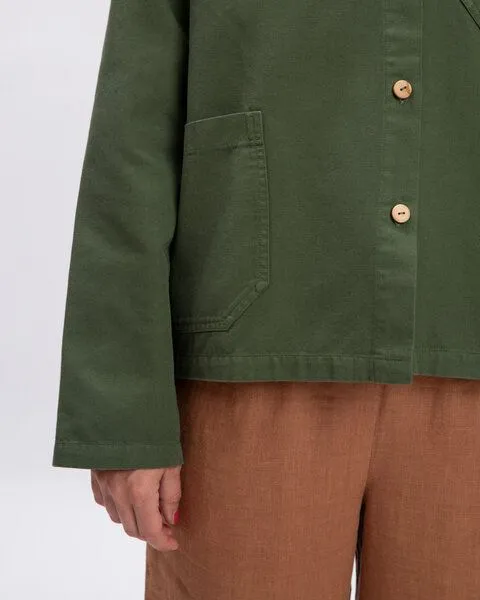 MATONA Matona Hemdjacke aus Baumwolle für Frauen / Twill Classic Jacket, Artichoke, – Produktbild 4 von 4