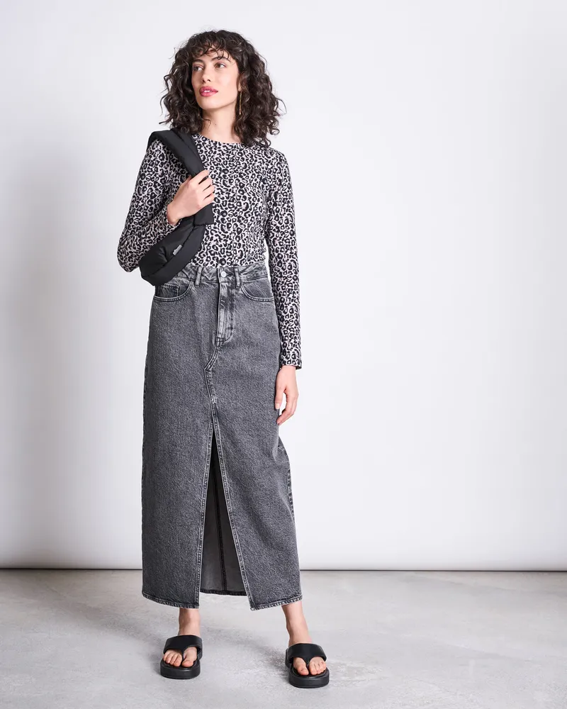 JAN N JUNE JAN 'N JUNE Damen vegan Longsleeve Barid Leo Druck, Schwarz, – Produktbild 1 von 2