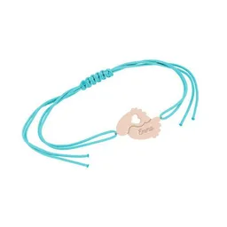 Eppi Eppi Silbernes String-Armband mit Babyfüßchen und Gravur Amy – Produktbild 1 von 1