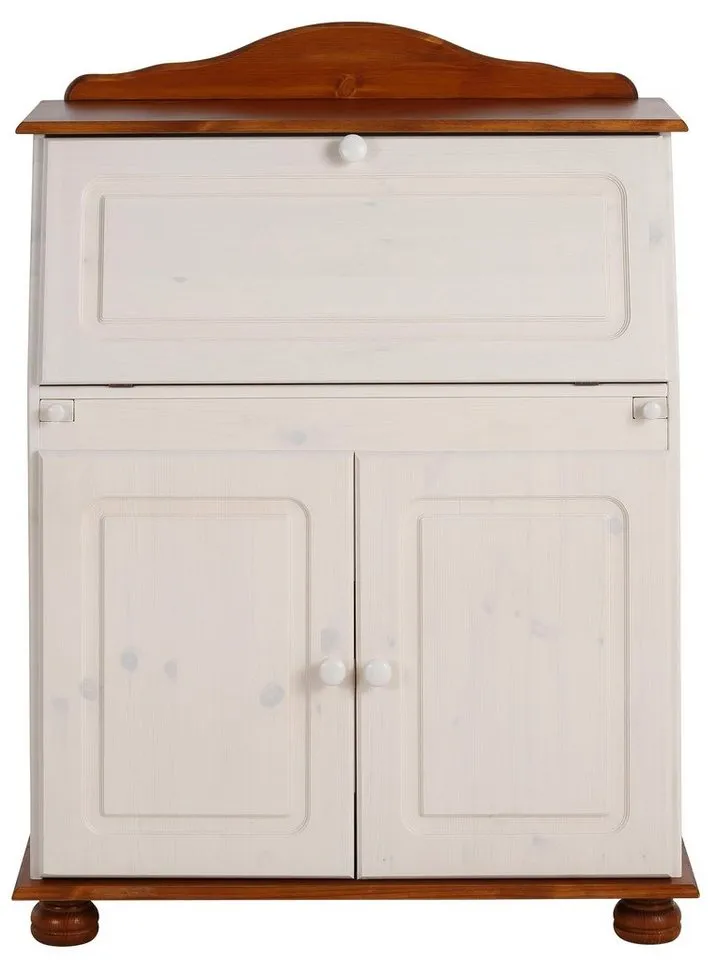 OTTO home Sekretär Mette, Schreibtisch im Landhausstil, aus Massivholz, Breite 82 cm, Weiß, – Produktbild 4 von 8