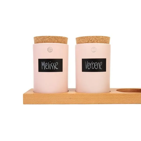 klotzaufklotz klotzaufklotz Vorratsdosenregal Buche, Blassrosa dosen, – Produktbild 1 von 4
