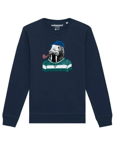 watapparel watapparel Sweatshirt Unisex Walross, French navy, – Produktbild 1 von 4