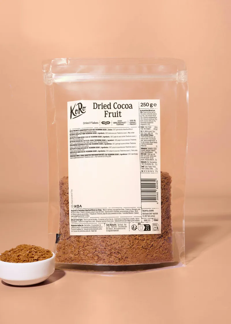 KoRo Getrocknete Kakaofrucht-Flocken | 250 g – Produktbild 2 von 5