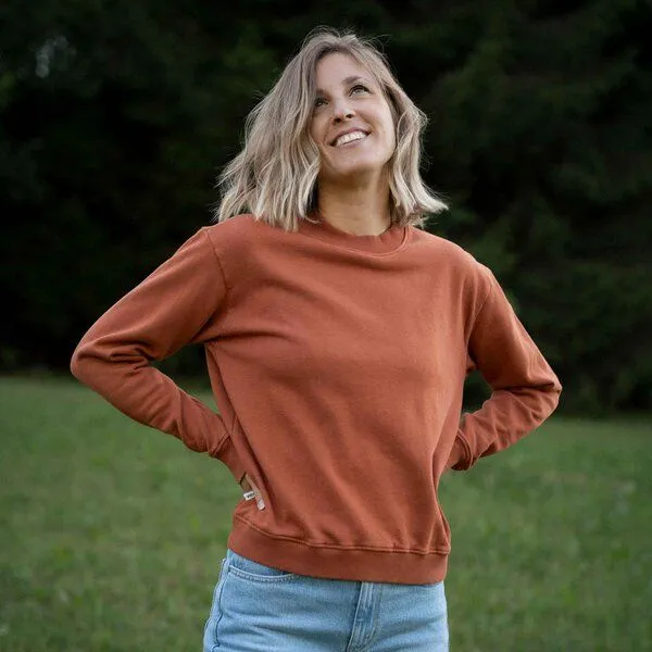 Vresh Clothing Vresh Clothing Vrancesca - Sweater aus Biobaumwolle, Rost, – Produktbild 1 von 4