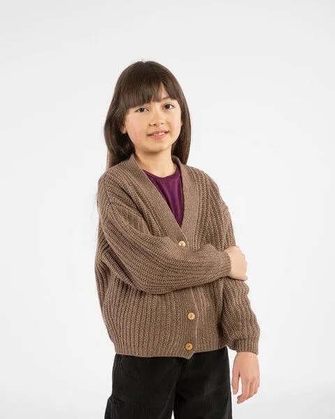 MATONA Matona Strickcardigan für Kinder aus Bio-Baumwolle und Wolle / V-Neck Cardigan, Sepia, – Produktbild 1 von 4
