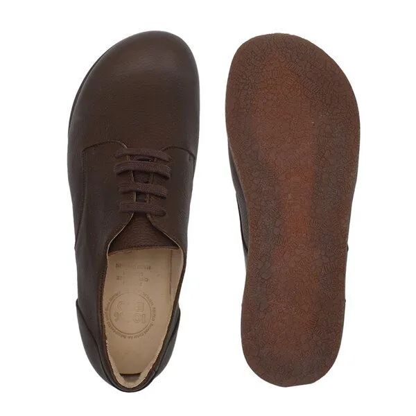 Pololo Pololo Barfuß-Halbschuh London pflanzlich gegerbtes Leder, Braun, – Produktbild 3 von 4