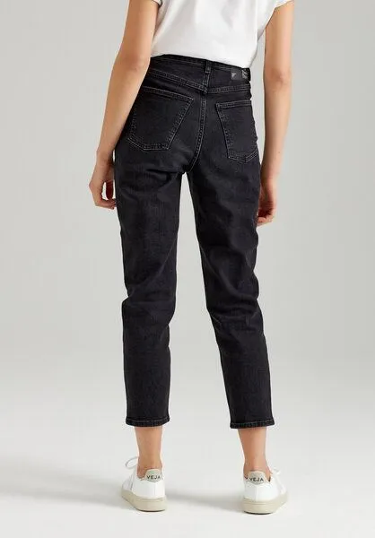 THOKKTHOKK ThokkThokk Damen Mom Cropped Jeans aus Biobaumwoll-Mix, Black (schwarz), – Produktbild 3 von 6
