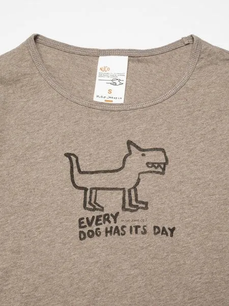 Nudie Jeans Nudie Jeans T-Shirt Eve Scratchy Dog, Beigemelange, – Produktbild 2 von 4