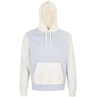 Sol s Sol's Sol´s Unisex Hooded Sweatshirt Sweater Hoody Collins 3-farbig Bio Baumwolle Recyceltes Polyester Vegan, Creamy blue/creamy white/cream, – Produktbild 1 von 1