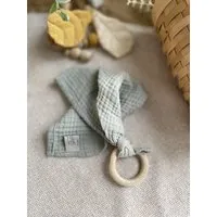 Stoffretter Windelarsch Zwirn Stoffretter - Windelarsch & Zwirn Stoffretter Schnuff - Baby Musselin Schnuffeltuch mit Greifring, Mint (blau), – Produktbild 1 von 1