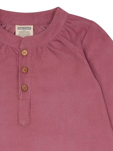 loud + proud loud + proud Babys & Kinder Kleid aus Cord, GOTS-zertifiziert, Grape(rosa), – Produktbild 3 von 3