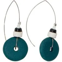 Global Mamas Karma Ohrringe - Full-Circle Upcycling Glasschmuck - Black & Teal - Global Mamas – Produktbild 1 von 1