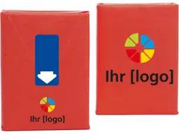 Taschentücher in FSC-Papierverpackung inkl. Aufdruck, Etikett blau – Produktbild 1 von 1