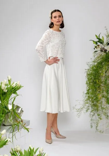 Atelier SNOW Atelier SNOW Zweiteiliges Brautkleid Langarm Top Lily-Alyssien – Produktbild 2 von 3