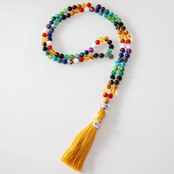 Divasya Divasya Mala Kette "Buen Camino" aus 12 verschiedenen bunten Natursteinen – Produktbild 3 von 4