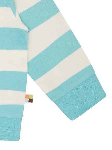 loud + proud loud + proud Babys & Kinder Sweatshirt mit Blockstreifen, GOTS-zertifiziert, Cyan(blau), – Produktbild 1 von 2
