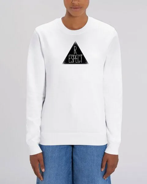Human Family Human Family Bio Unisex Rundhals-Sweatshirt - "Switch - Respect" in weiß – Produktbild 3 von 4