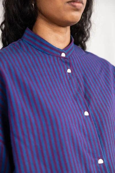 Jyoti - Fair Works Jyoti - Fair Works Baumwoll Bluse Hawali, Streifen, – Produktbild 4 von 4