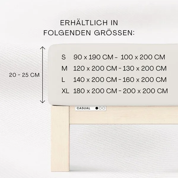Schlafgut Schlafgut Spannbettlaken Casual Organic - 100% Biobaumwolle, Off white, – Produktbild 6 von 6