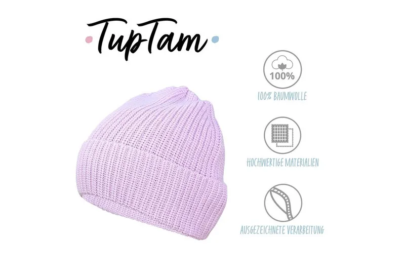 TupTam Strickmütze TupTam Kinder Winter Beanie- Strickmütze, Lila, – Produktbild 3 von 5