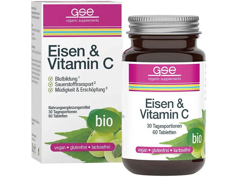 GSE GSE Bio-Tabletten Eisen & Vitamin C Complex, 60 Stück – Produktbild 1 von 1
