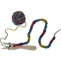 Wollmanufaktur Filges Strickgabel mit Wolle blau-grün-gelb – Produktbild 1 von 1