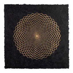 Veskor Cassiopeia Veskor Cassiopeia LOTUS DES LEBENS Heilige Geometrie Linoldruck | 27,5 x 27,5 cm | Gold auf Naturweiß – Produktbild 1 von 1