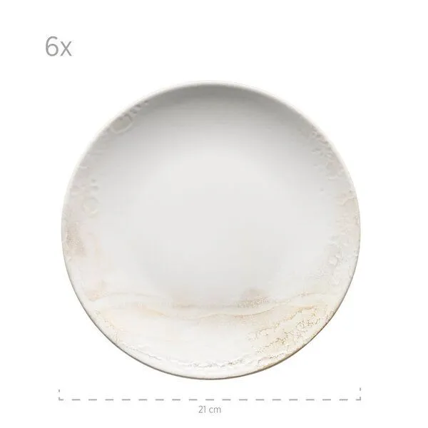 Mäser Mäser Teller-Set 18-tlg. "Ossia" Steinzeug, Creme, – Produktbild 5 von 5