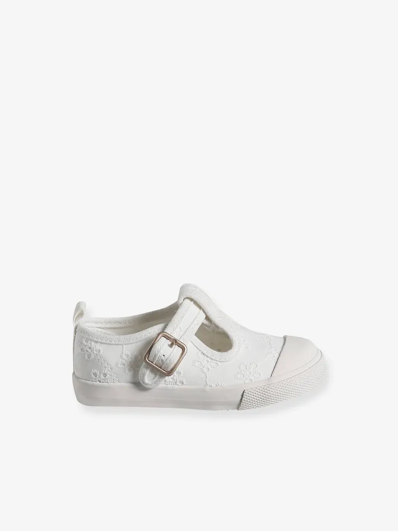 Vertbaudet Vertbaudet Baby Stoff-Sandalen, Wollweiß, – Produktbild 2 von 4