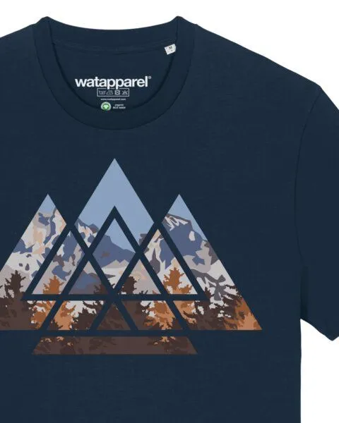 watapparel watapparel T-Shirt Unisex Geometric Landscape, French navy, – Produktbild 3 von 4
