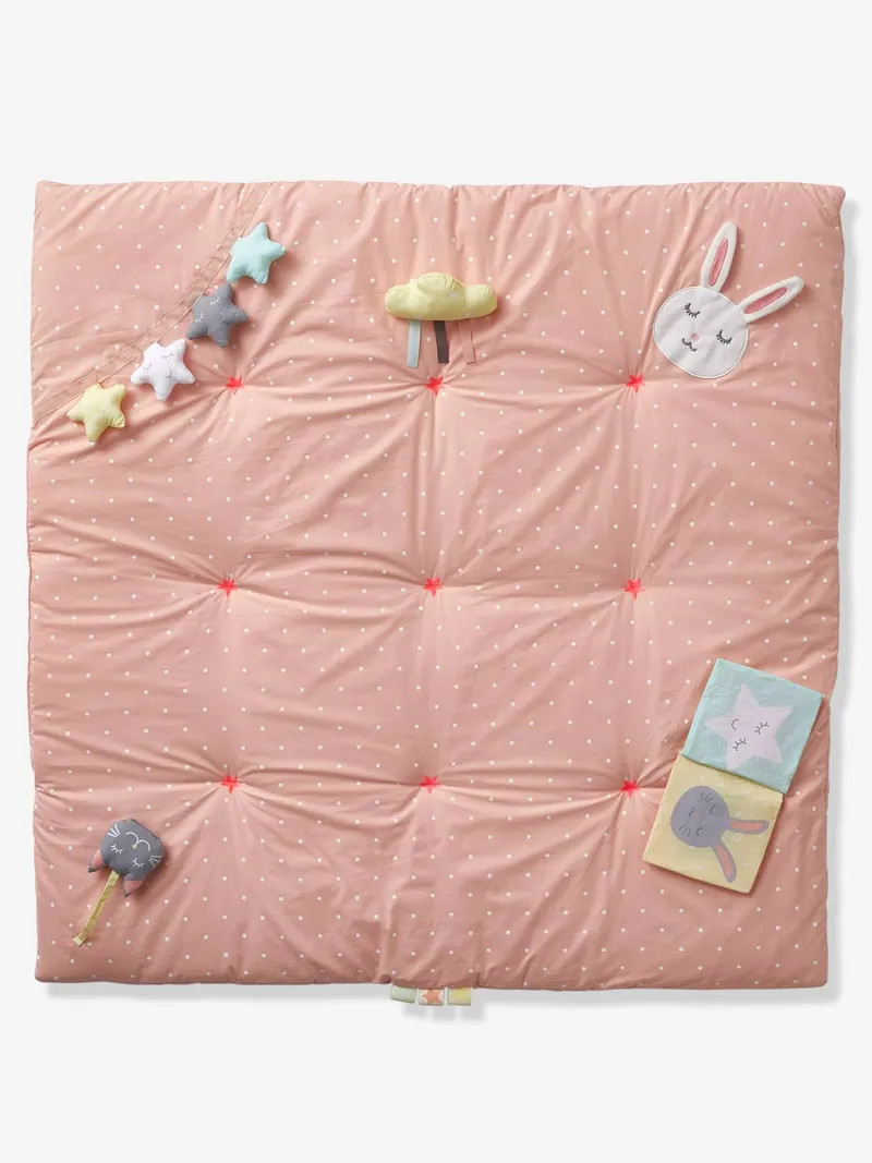 Vertbaudet Baby Activity-Decke SWEET FUN, Rosa bedruckt, – Produktbild 1 von 4