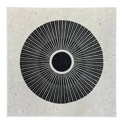 Veskor Cassiopeia Veskor Cassiopeia CENTRAL SUN Sonnen Linoldruck | 22 × 22 cm | Schwarz auf Naturweiß – Produktbild 1 von 1