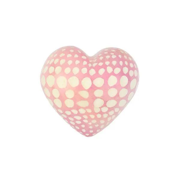 El Puente El Puente Deko-Herz aus Speckstein in Rosa mit Punkten | Fair Trade & Handmade aus Kenia, Rosa, – Produktbild 1 von 1