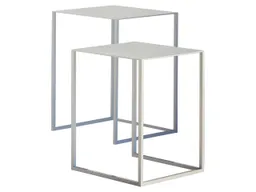 Beistelltische "pur" B 27,5/30 x T 27,5/30 x H 35/40 cm, Metall, weiß, 2er-Set – Produktbild 1 von 1
