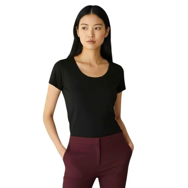 körber mode körber mode T-Shirt figurbetont superstretch mit Hanf, in Normalgröße & Kurzgröße schwarz oder weiß, Offwhite, – Produktbild 2 von 2