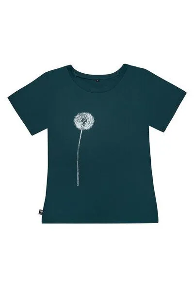 Hirschkind Hirschkind Fair-Trade-Frauenshirt "Pusteblume" - Made in Kenia -, Dunkelgrün, – Produktbild 3 von 3