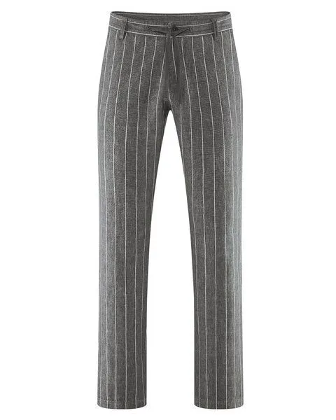 HempAge HempAge Gestreifte Männerhose Hanf/Biobaumwolle, Asphalt(grau), – Produktbild 1 von 4