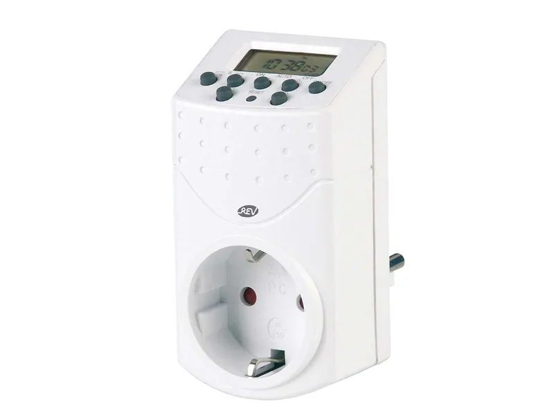 REV REV Zeitschaltuhr digital, Timer-Steckdose mit versch. Programmen, weiß – Produktbild 1 von 2