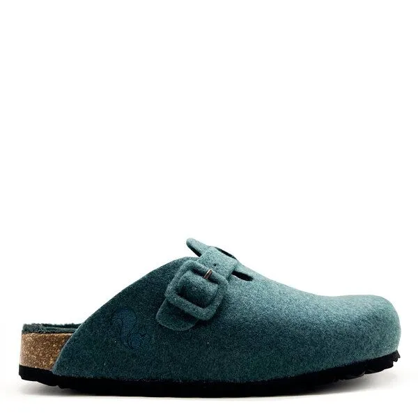 thies Veganer PET Buckle Clog "thies ®" aus recycelten Flaschen, fair produziert, Forest green, – Produktbild 1 von 4