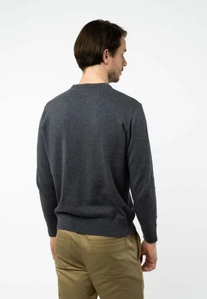 MELA MELA Feinstrick Pullover Style HIMAL aus 100% Bio-Baumwolle, Anthrazit melange, – Produktbild 3 von 3