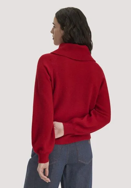 hessnatur hessnatur Strick-Pullover Relaxed aus Cashmere mit Recyclinganteil, Winterrot, – Produktbild 2 von 4