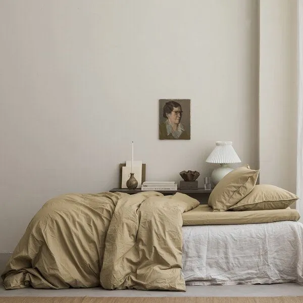 midnatt midnatt Baumwoll-Kopfkissenbezüge | GOTS-zertifiziert | Stonewashed, Olivgrün, – Produktbild 2 von 4