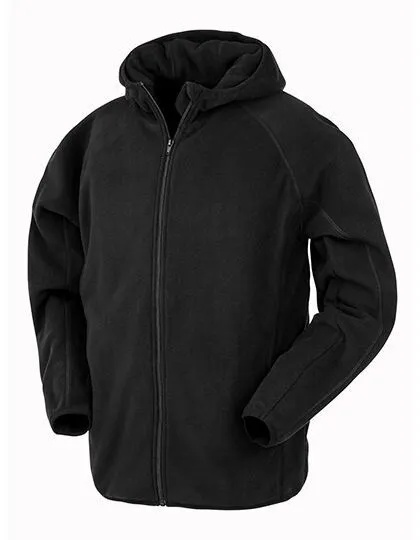 Result Genuine Recycled Result Genuine Recycled Recycelte Unisex Fleecejacke mit Kapuze Atmungsaktiv, Schwarz, – Produktbild 2 von 3